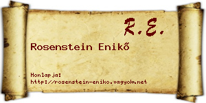 Rosenstein Enikő névjegykártya